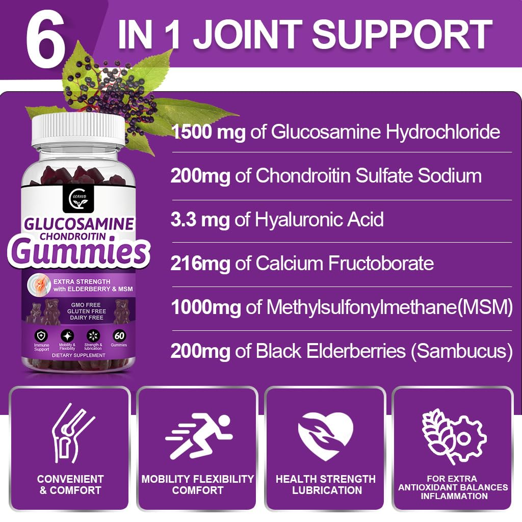 GORNVB Glucosamine Chondroitin Gummies close-up of gummies