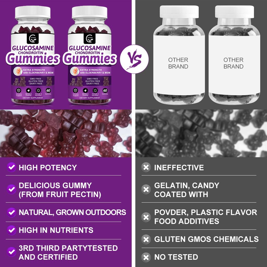 GORNVB Glucosamine Chondroitin Gummies with a measuring spoon