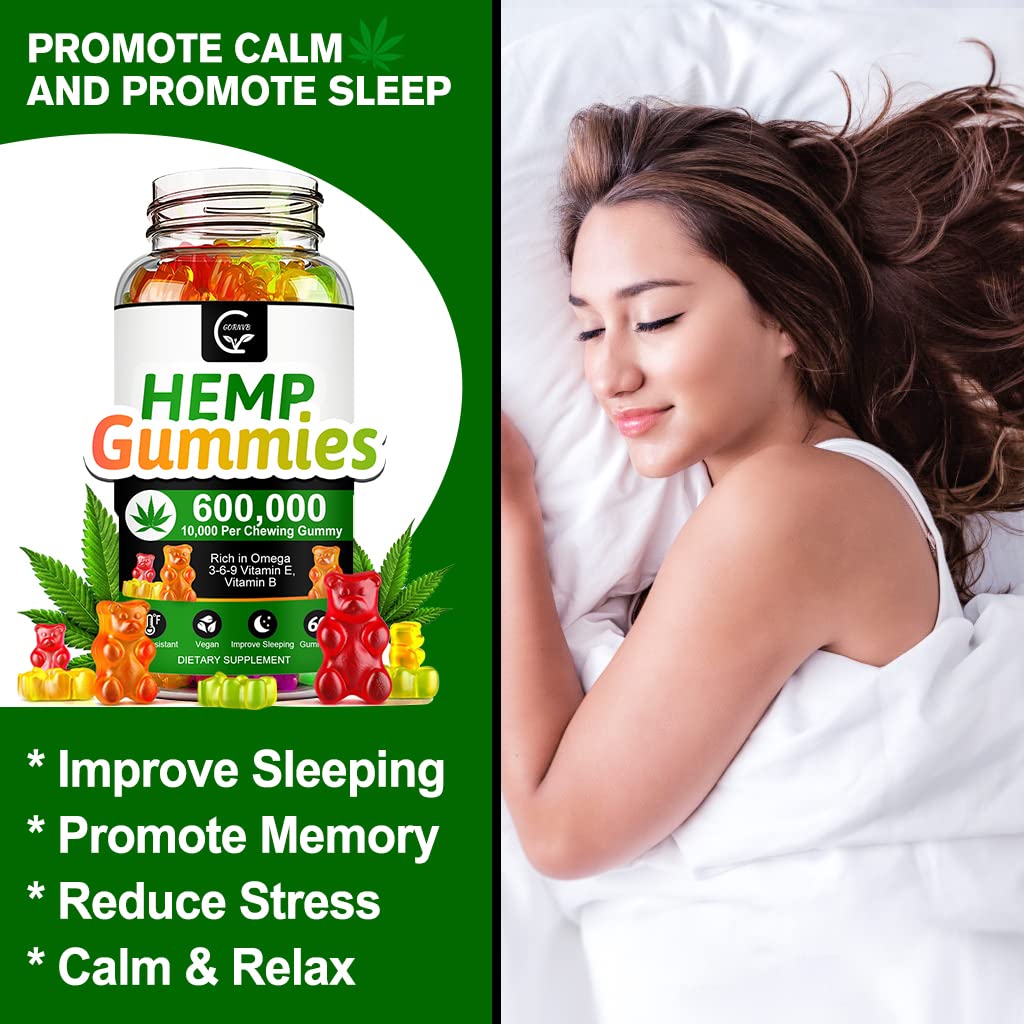 GORNVB Hemp Gummies displayed with a measuring scoop