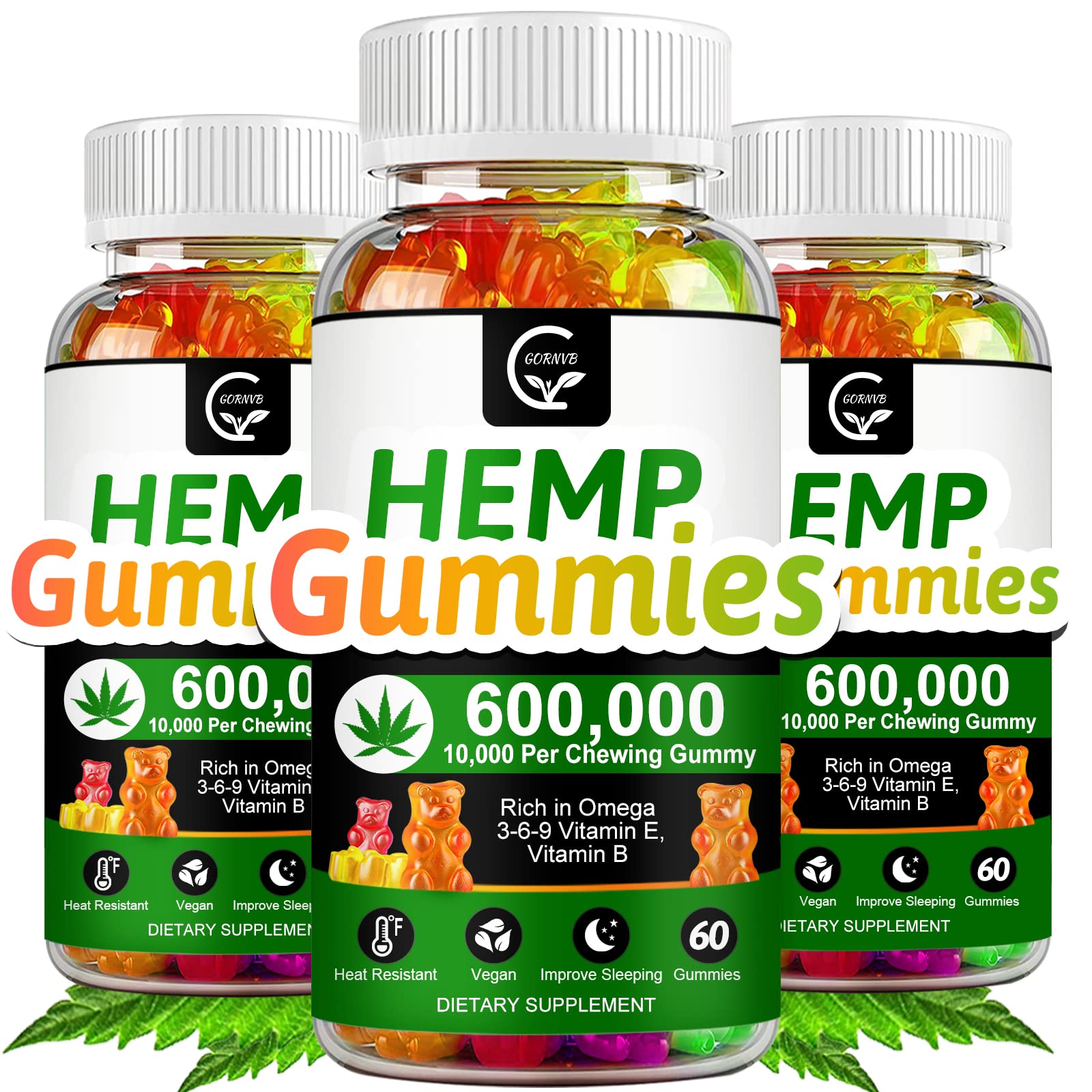 GORNVB Hemp Gummies front view in cute shapes