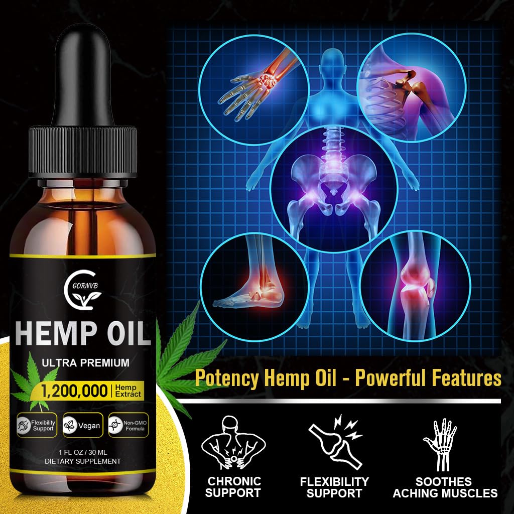 GORNVB Hemp Oil Extract 150g back view showing ingredients