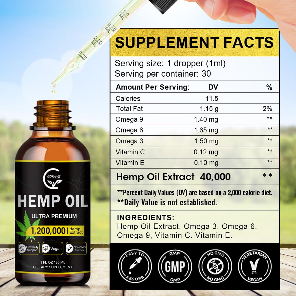 GORNVB Hemp Oil Extract 150g packaging details