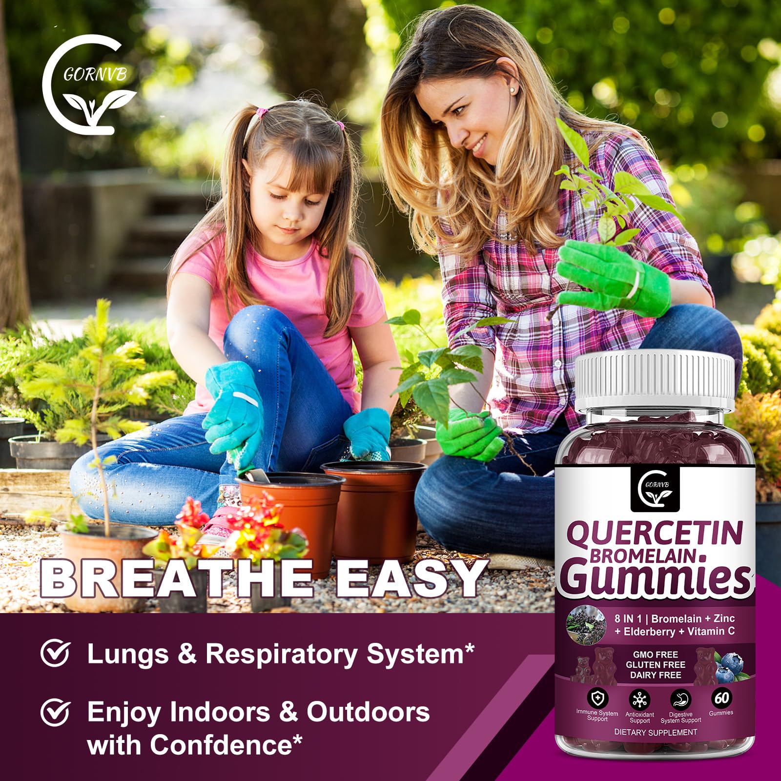 GORNVB Quercetin gummies with vitamins and minerals