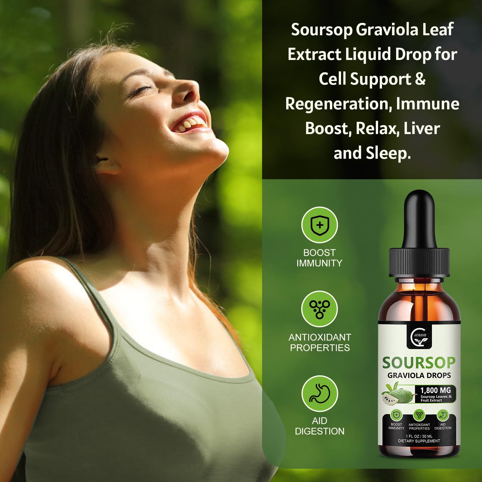 GORNVB Soursop Graviola Liquid Drops packaging side view