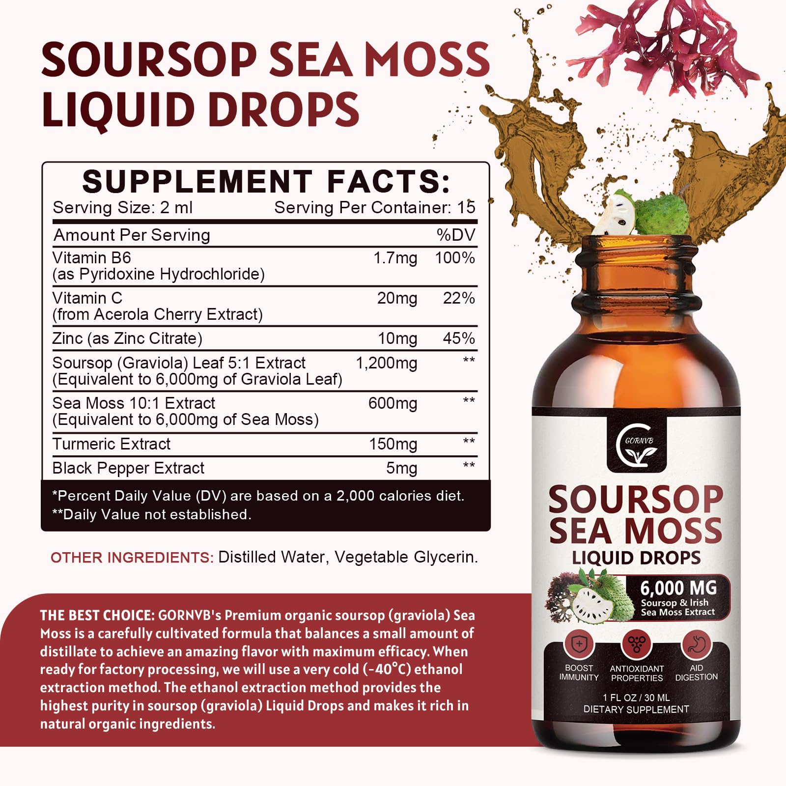 GORNVB Soursop Liquid Drops packaging side view