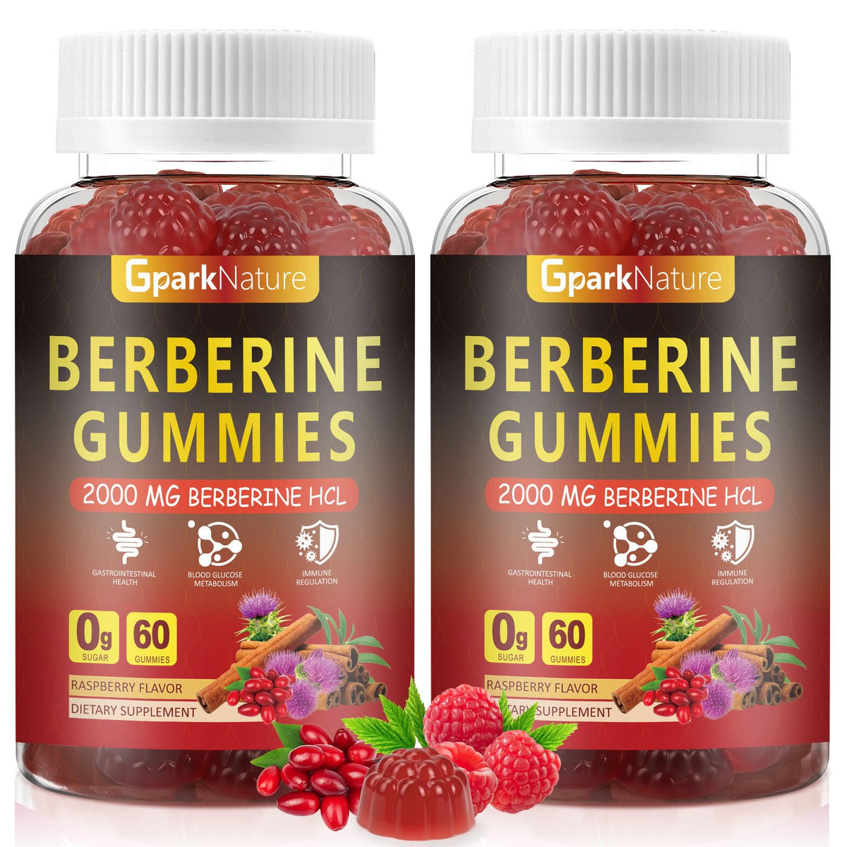 GparkNature Berberine Gummies front view with packaging