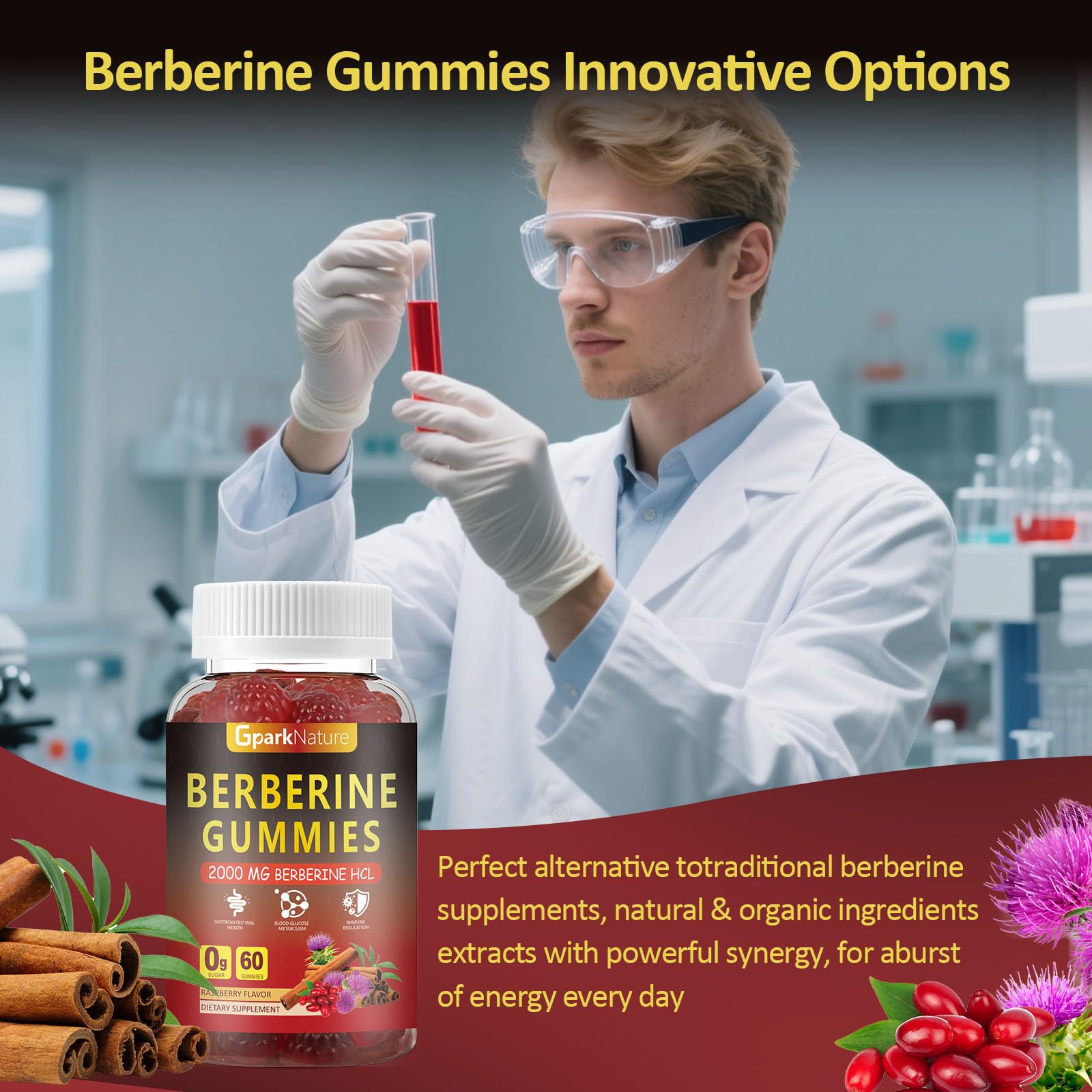 GparkNature Berberine Gummies in a hand