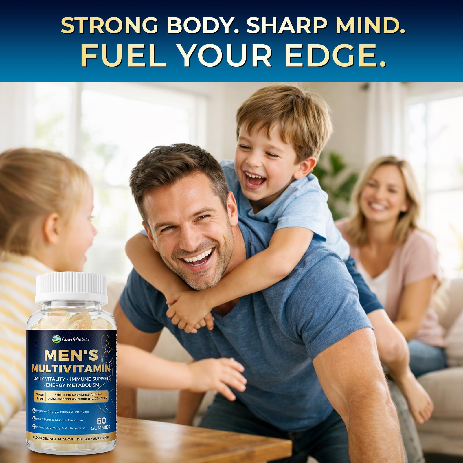 GparkNature Complete Multivitamins for Men gummies with fresh blood oranges