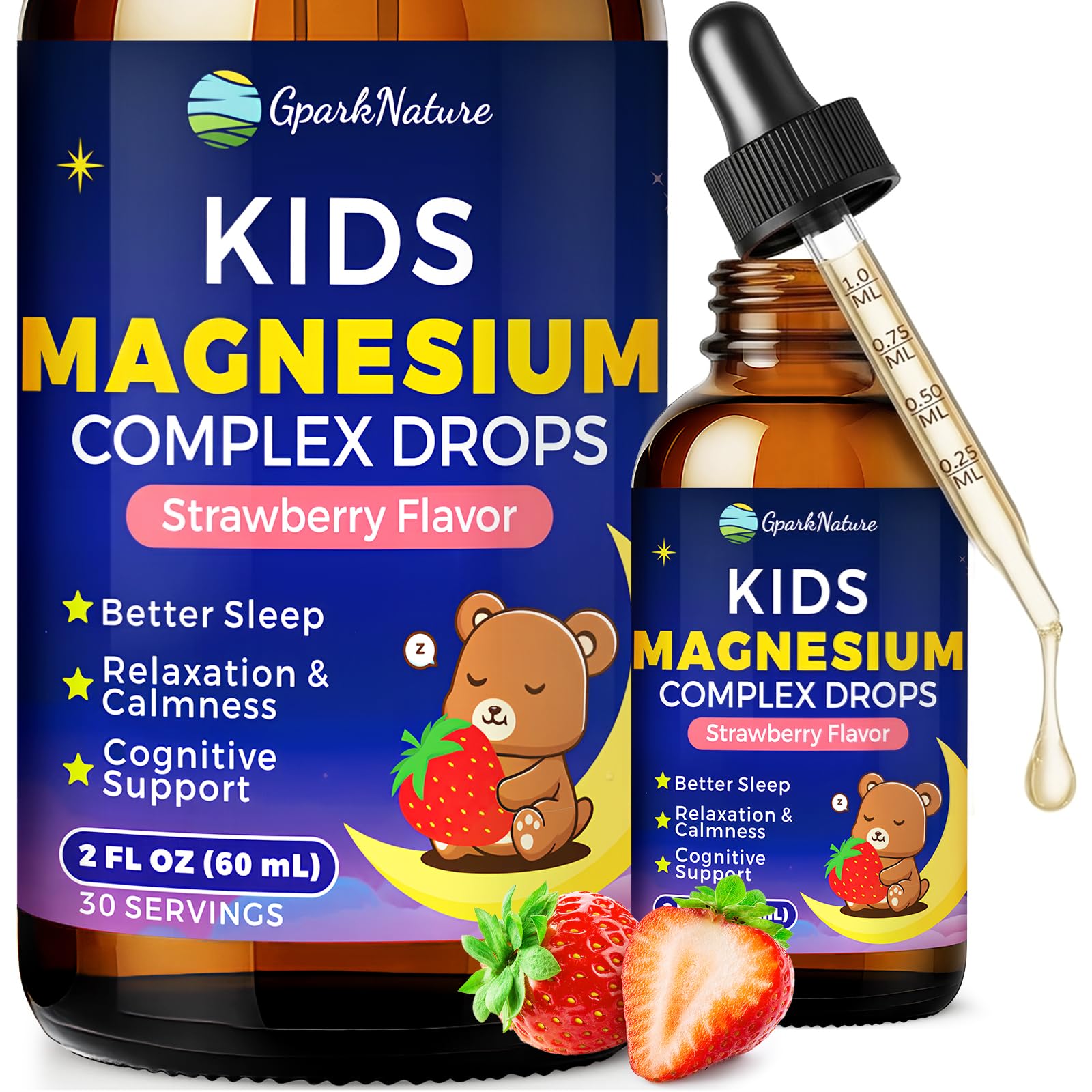 GparkNature Kids Magnesium Glycinate Liquid 140g front view