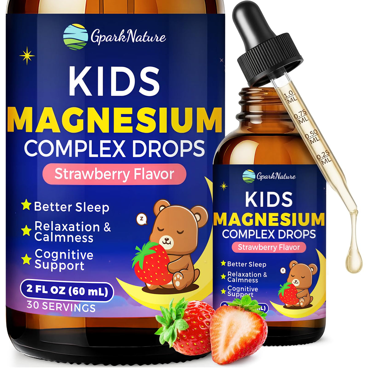 GparkNature Kids Magnesium Glycinate Liquid 140g front view