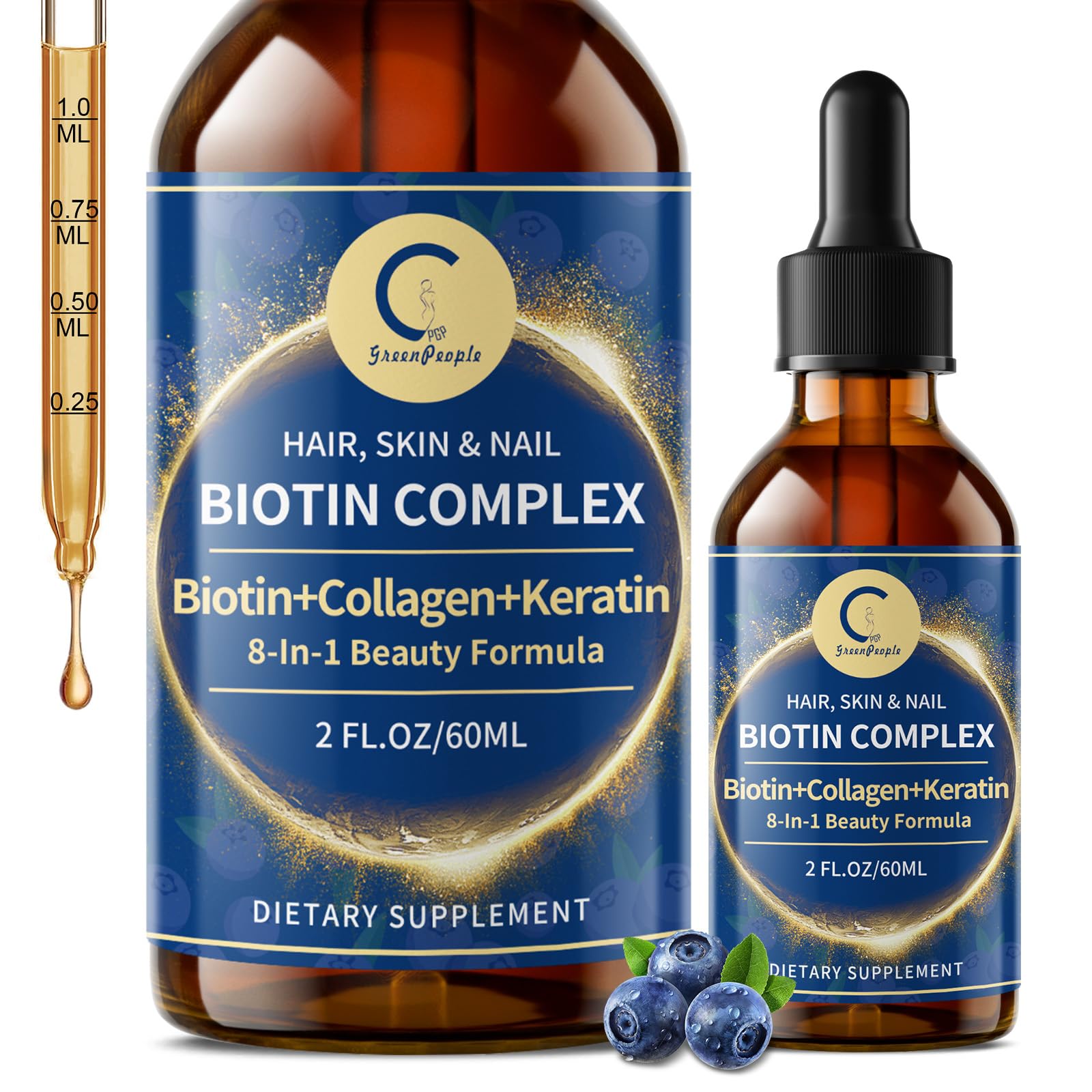 GPGP GreenPeople Biotin Drops 20000mcg front view