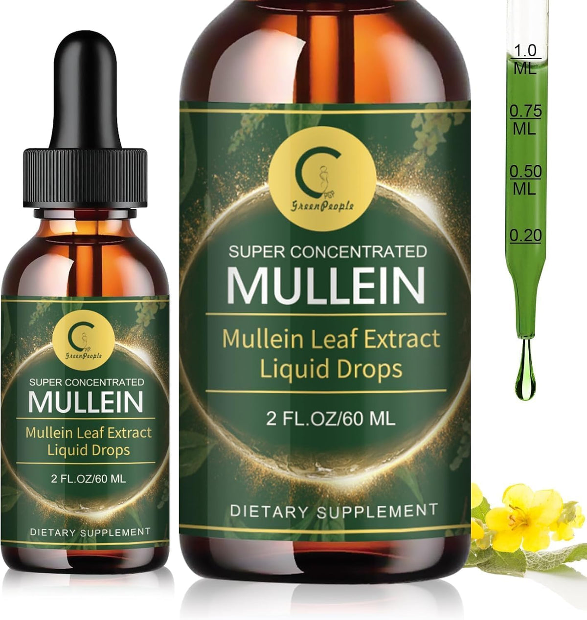 GPGP GreenPeople Mullein Leaf Extract Liquid Tincture front view