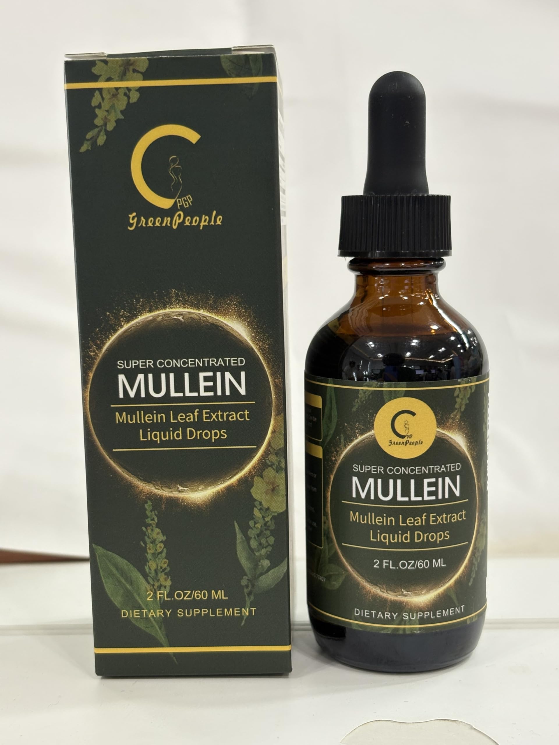 GPGP GreenPeople Mullein Leaf Extract Liquid Tincture in a glass of water