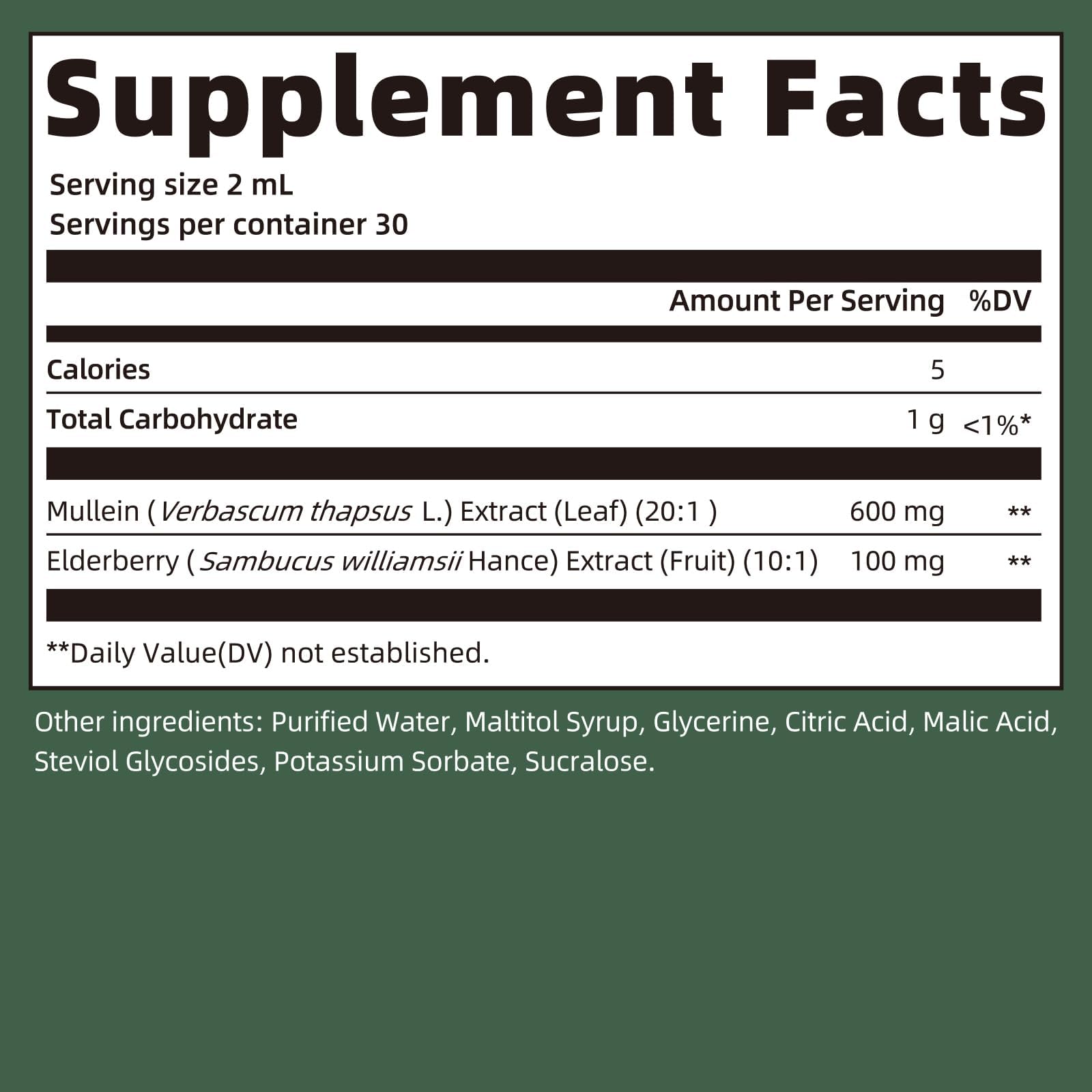 GPGP GreenPeople Mullein Leaf Extract Liquid Tincture label close-up