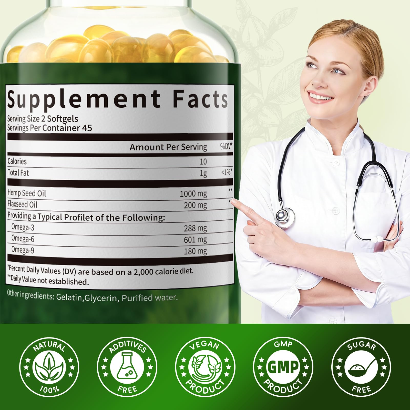 GPGP GreenPeople Omega 3-6-9 Softgels in a natural setting