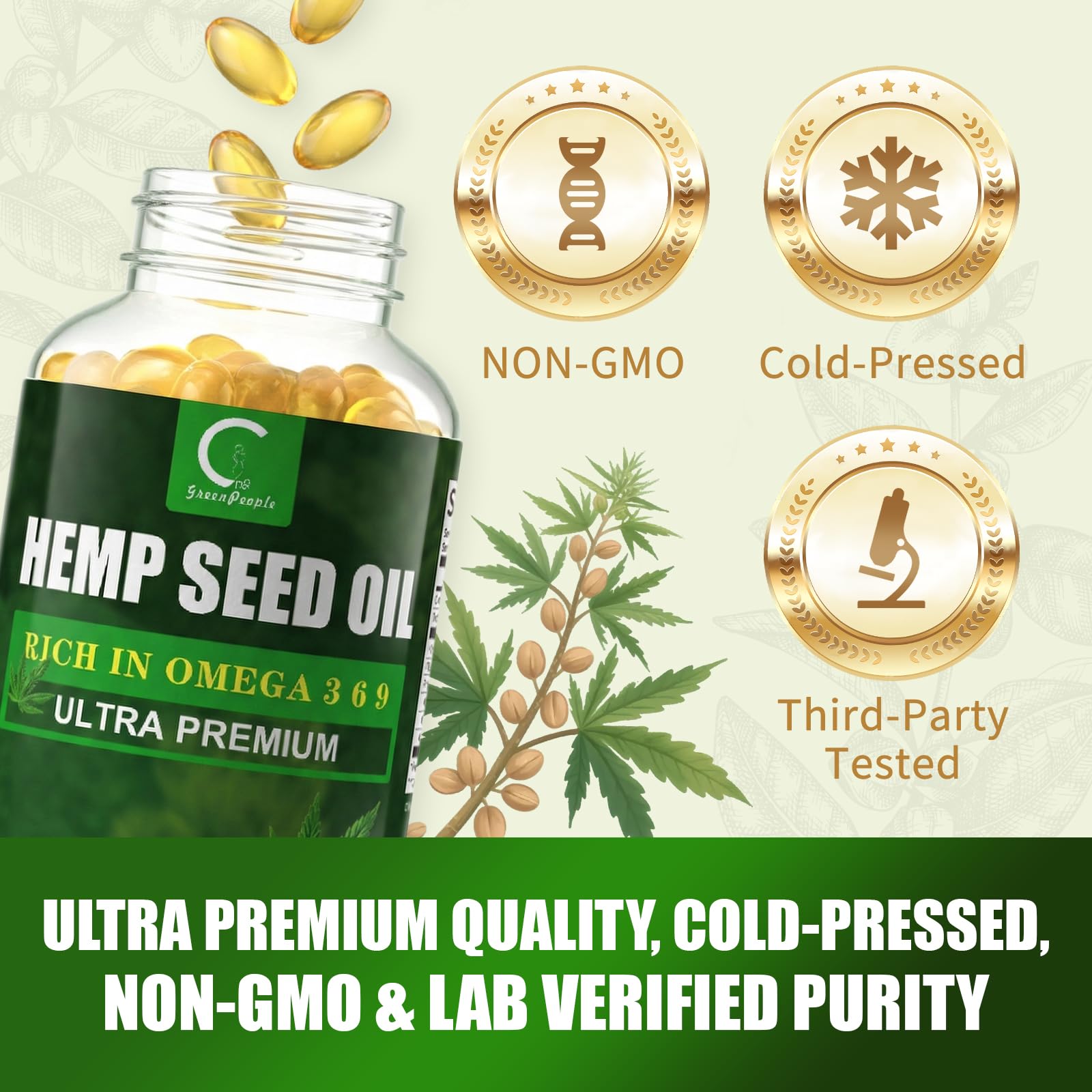 GPGP GreenPeople Omega 3-6-9 Softgels with flaxseed oil