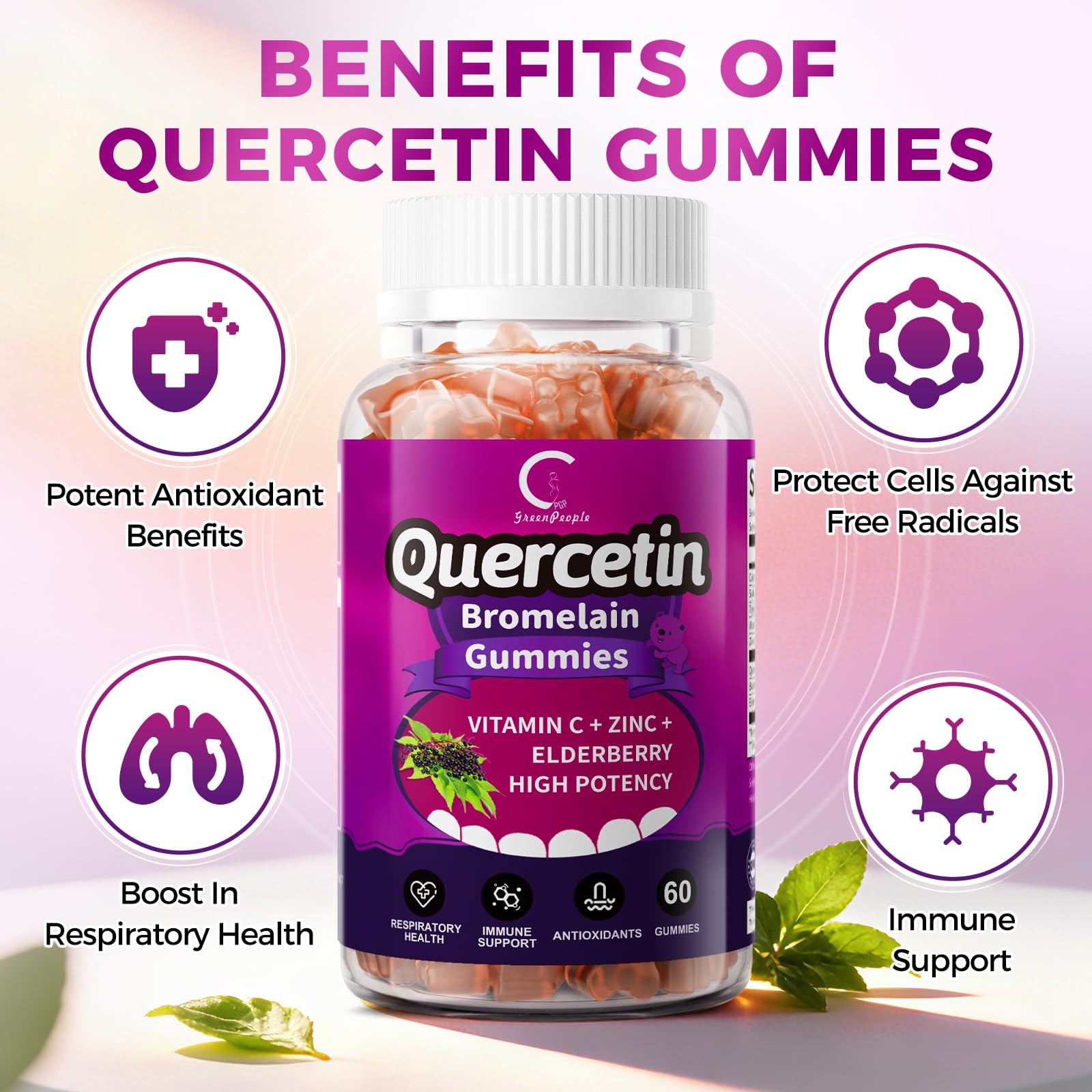 GPGP GreenPeople Quercetin Bromelain Gummies packaging