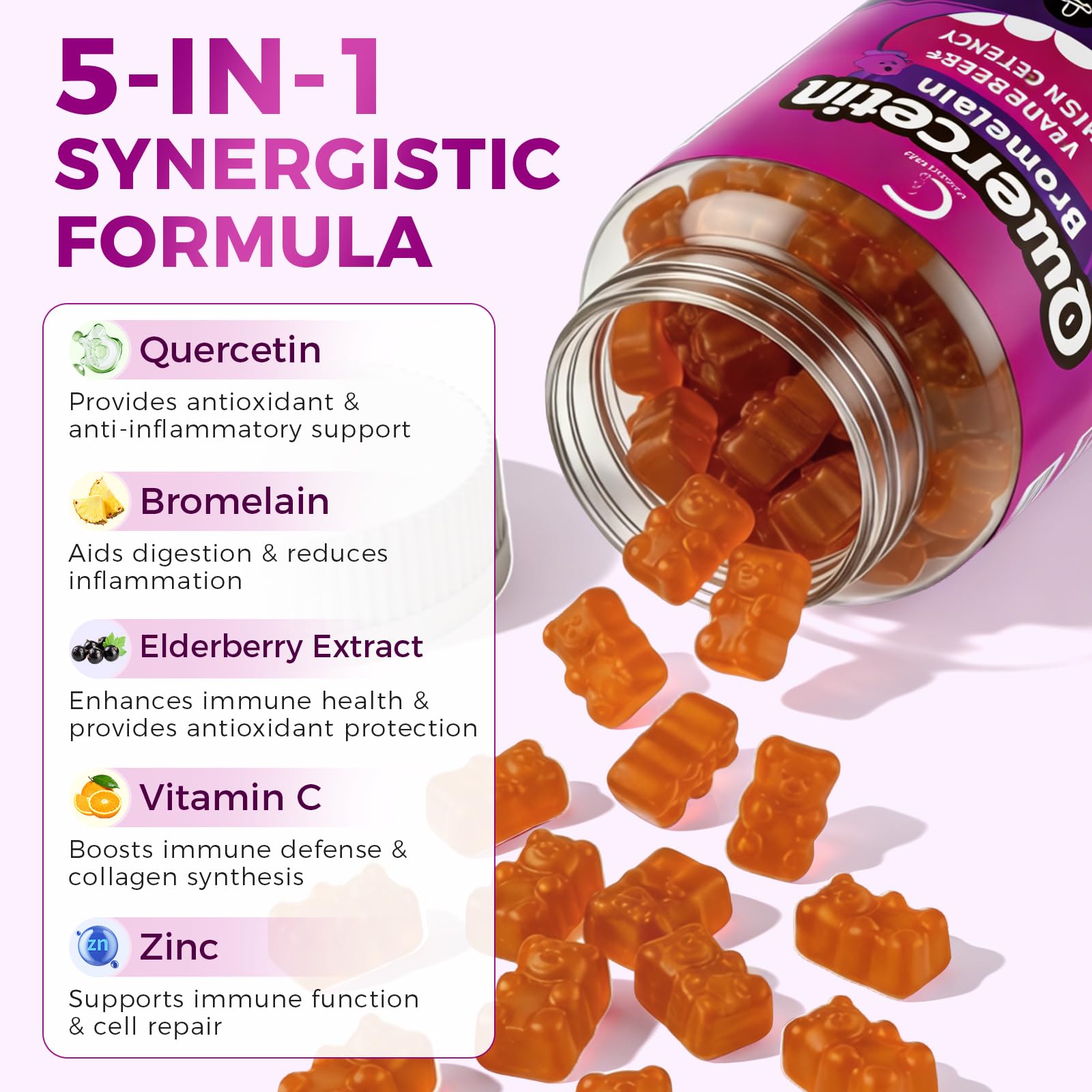 GPGP GreenPeople Quercetin Bromelain Gummies side view