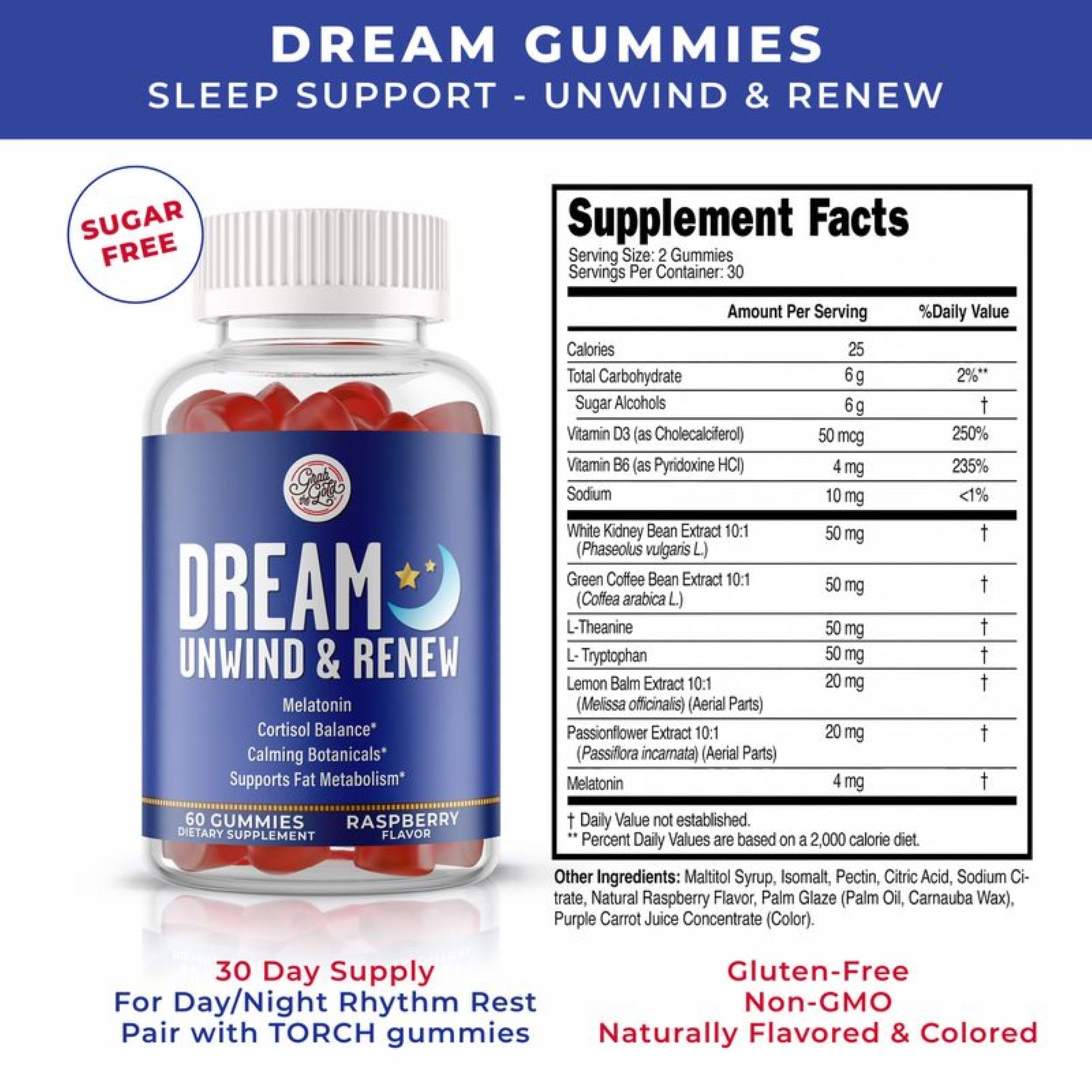 Grab The Gold Dream Gummies close-up showing gummy texture