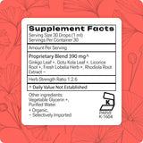 Grama Organic Kids Focus Drops 85g side view showing dropper