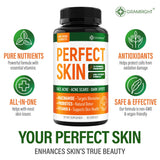 GRAMRIGHT Perfect Skin Acne Supplement bottle side view