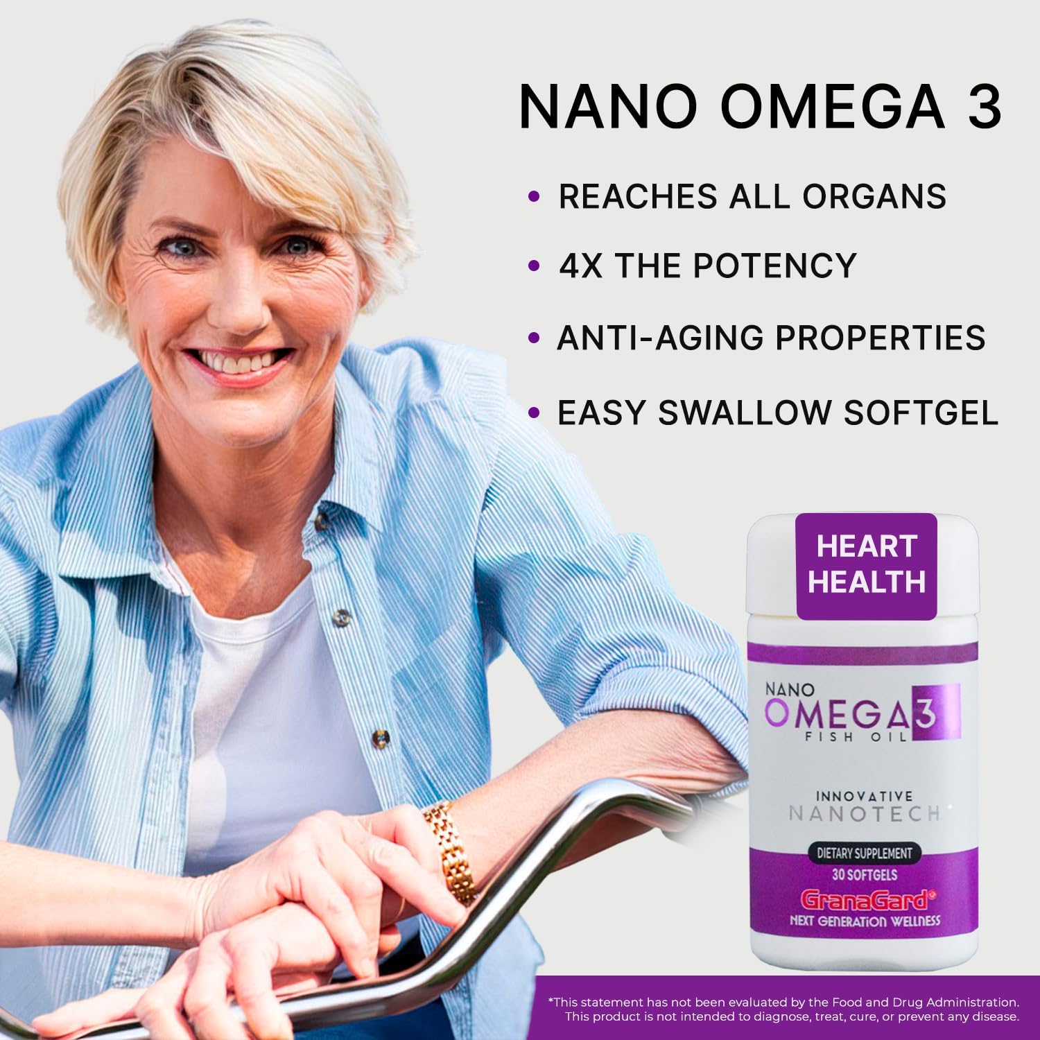 Granagard Nano Omega-3 Softgels with measuring spoon