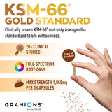 Granions Ashwagandha Supplement 1050mg bottle with label