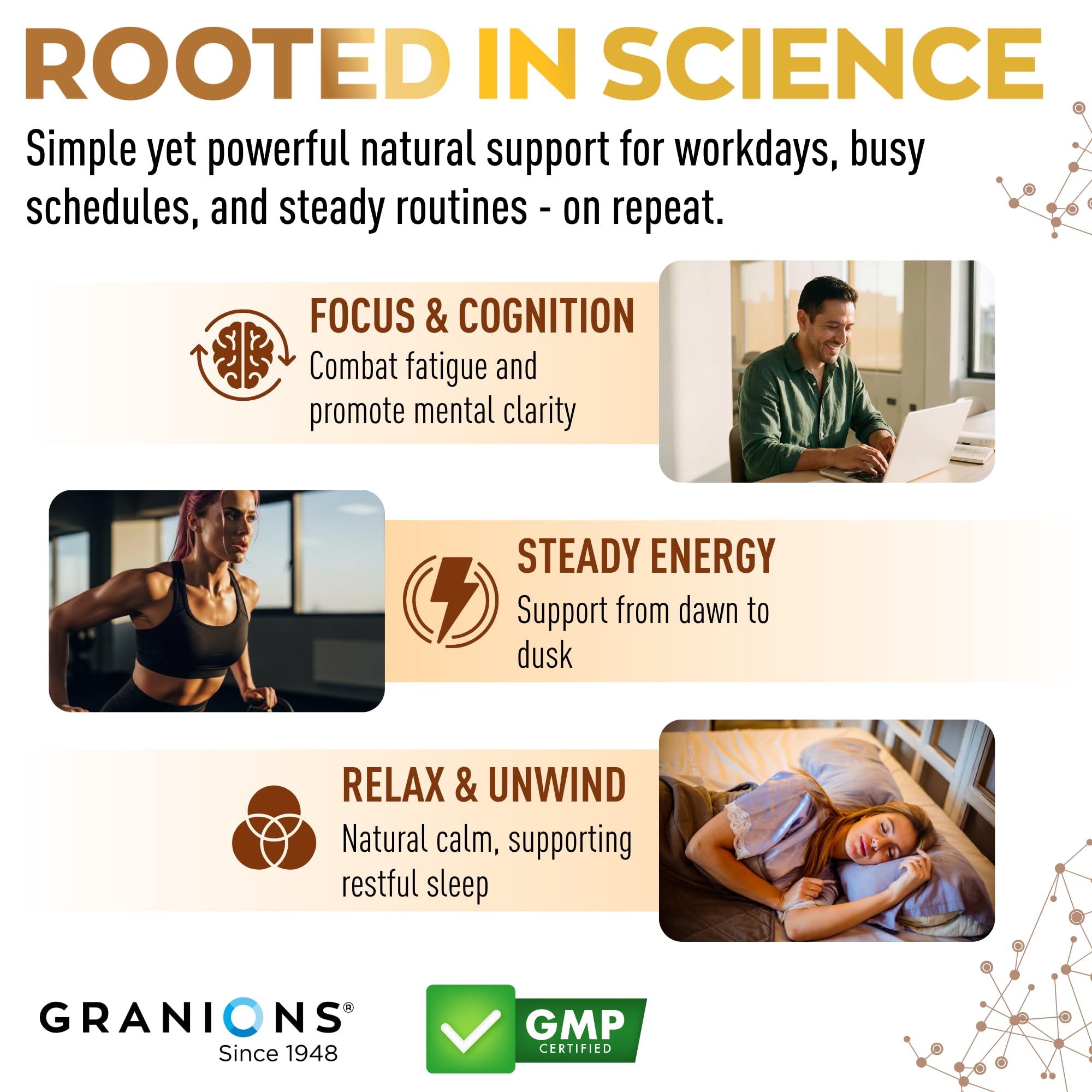 Granions Ashwagandha Supplement 1050mg in lifestyle setting