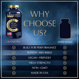 Granions BCAA Amino Acid Complex capsules with a glass of water