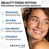 Granions Collagen Complex Powder in a glass with mixed drink