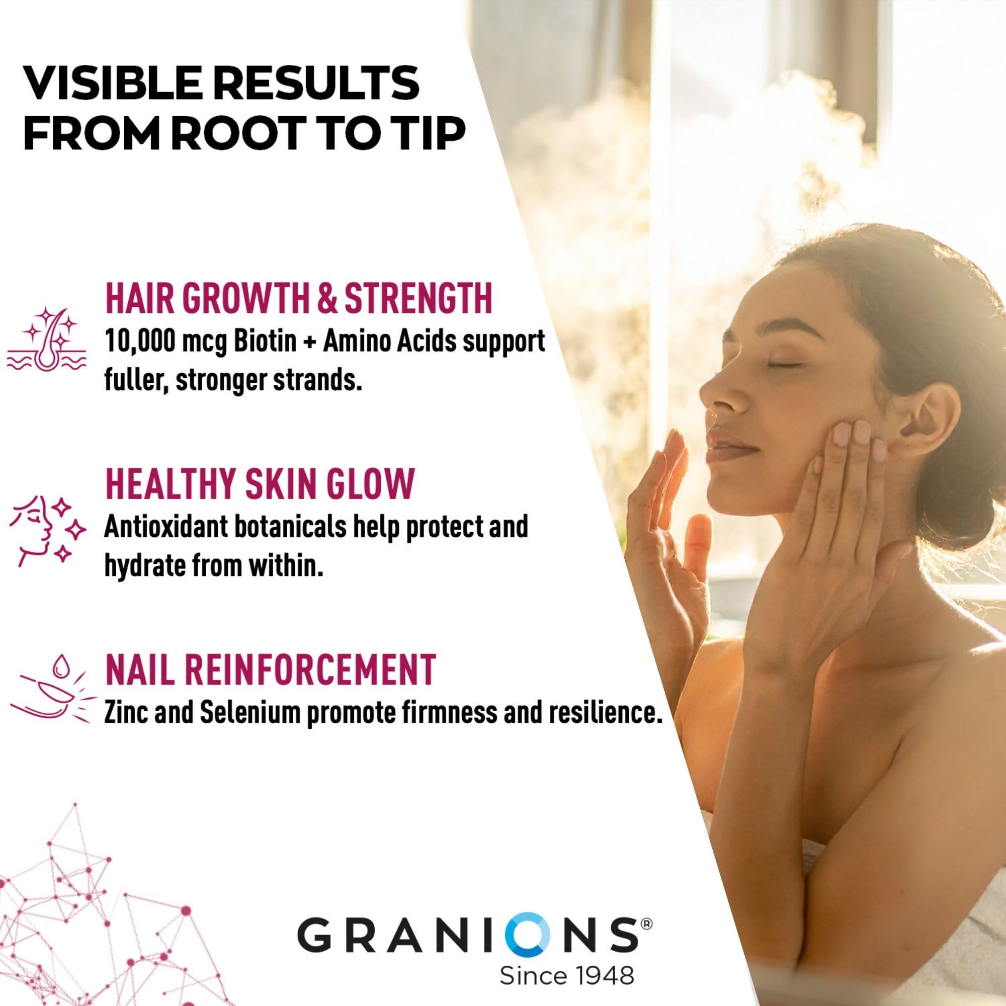 Granions Collagen Supplement displayed with bilberry extract