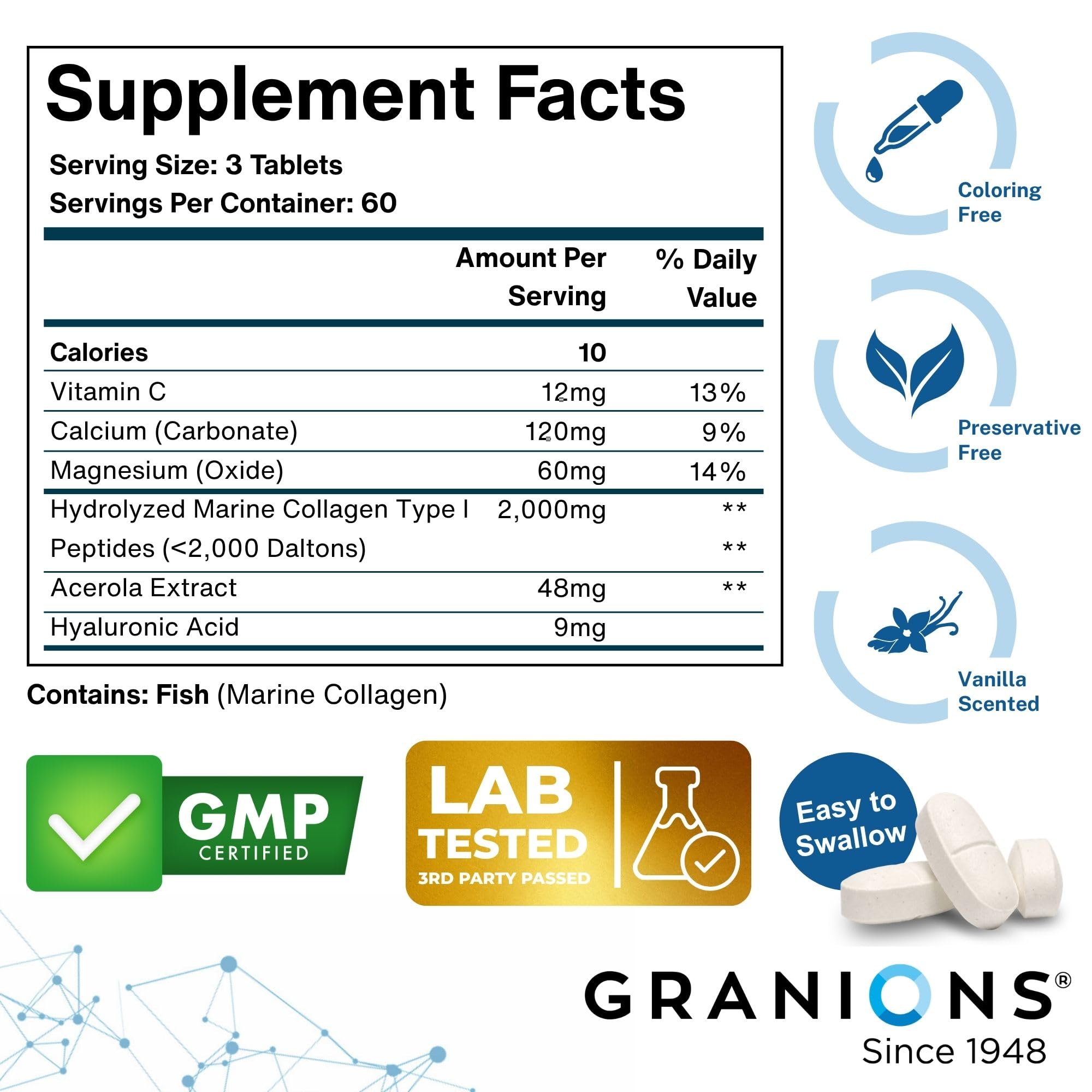 Granions Complete Collagen Support Tablets close-up of tablets