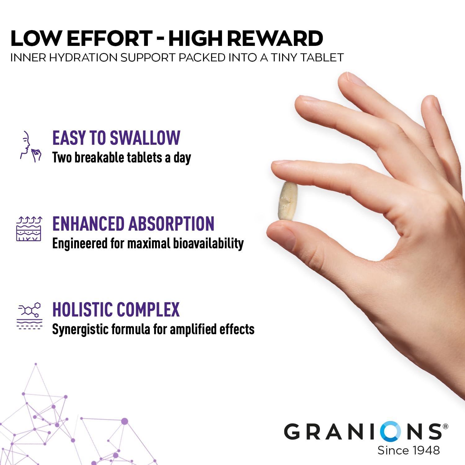 Granions Hair Growth Supplement displayed with other vitamins
