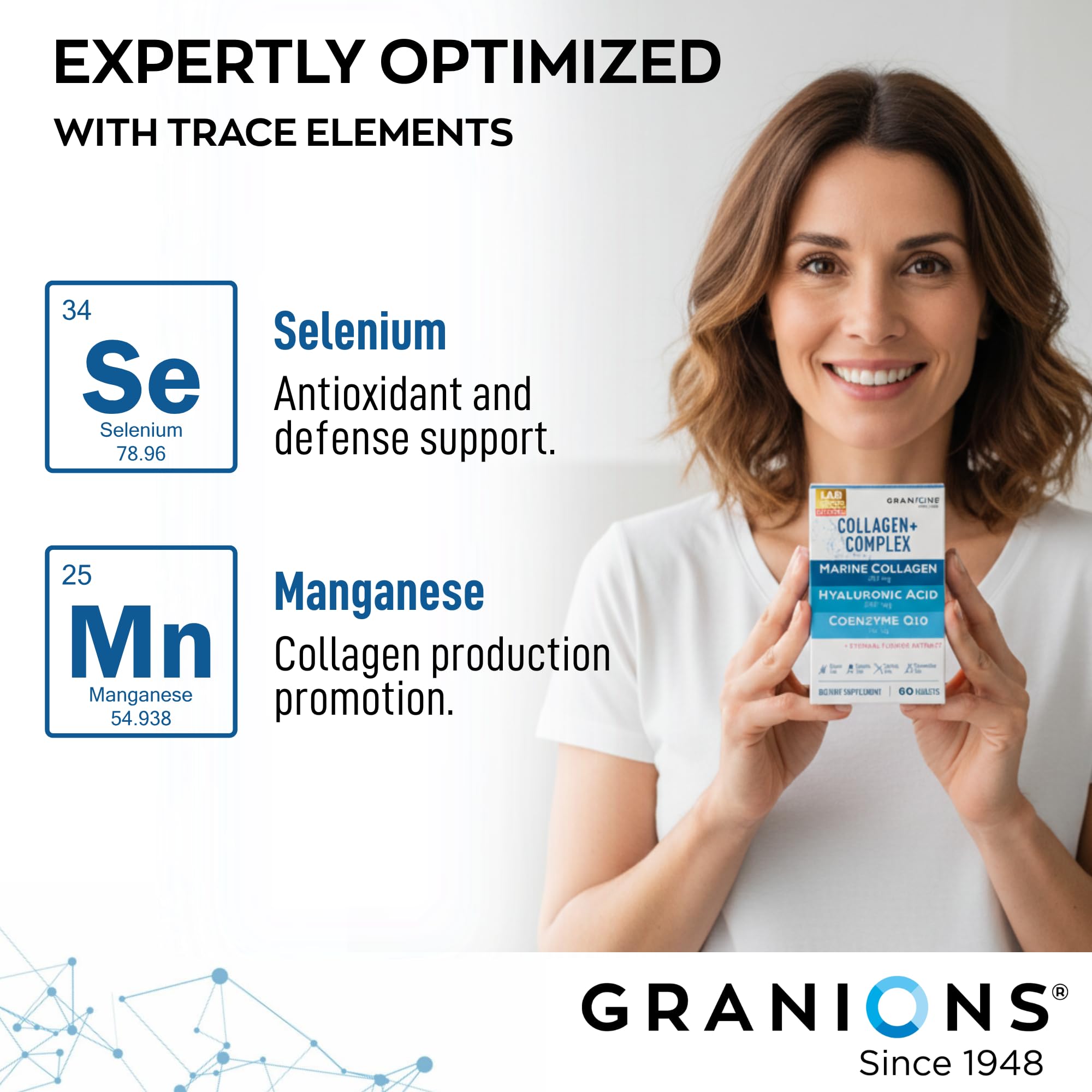 Granions Hyaluronic Acid Collagen Tablets 750mg back view