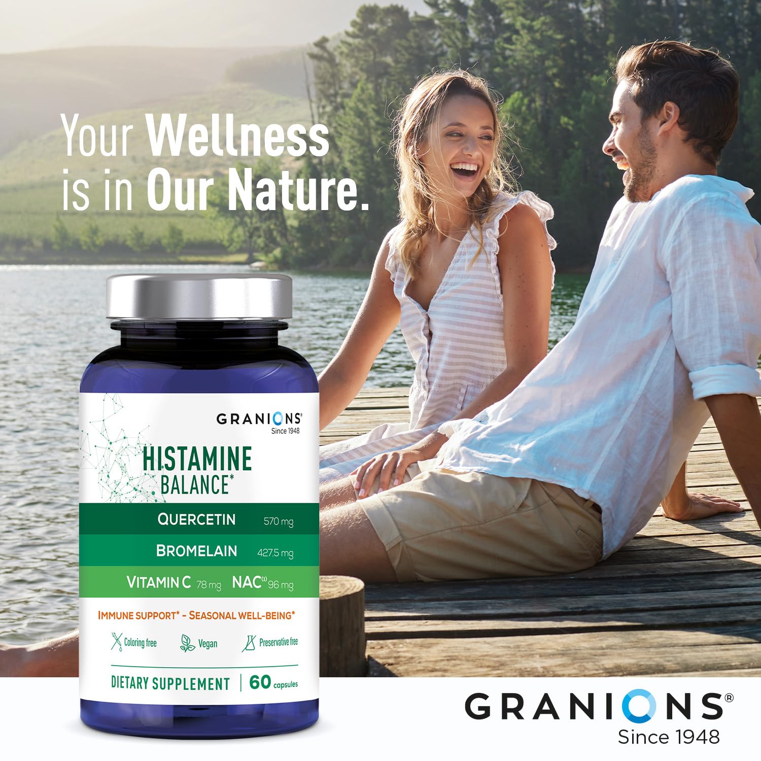 Granions Quercetin Capsules in a lifestyle setting