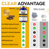 Granions Shilajit Complex Capsules 1000mg on a wooden table