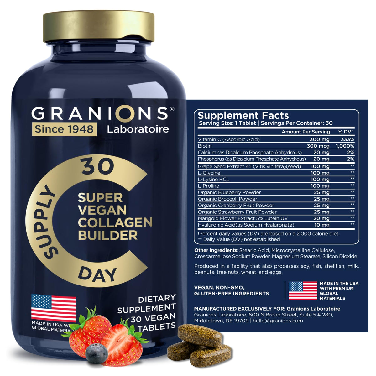 Granions Vegan Collagen support 59g front view