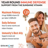 Granions Vitamin D3 & K2 capsules on a wooden table