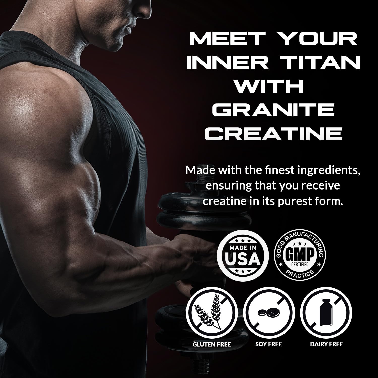 Granite Supplements Creatine Monohydrate 454g lifestyle scene