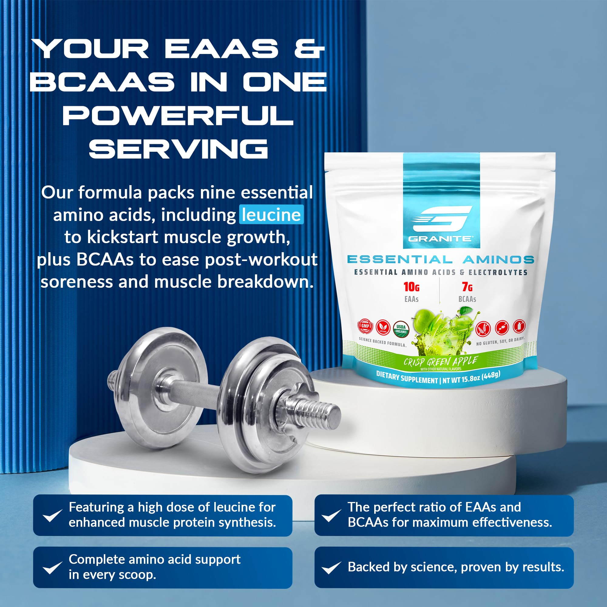 Granite Supplements Essential Amino Acids 390g in four flavours