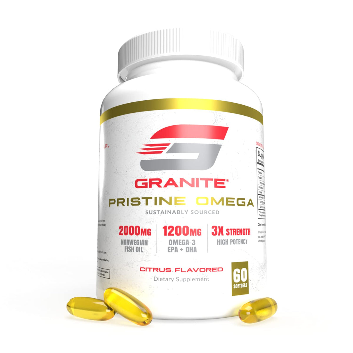 Granite Supplements Omega-3 Fish Oil 2000mg front view of packaging