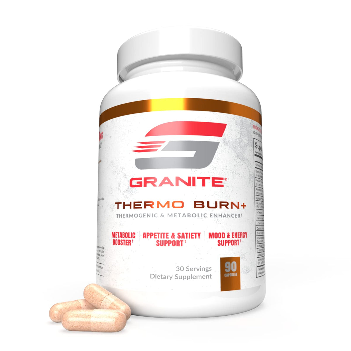 Granite Supplements Thermo Burn+ Fat Burner 90 Capsules front view
