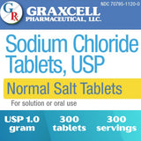 Graxcell Sodium Chloride Salt Pills side view showing tablet size