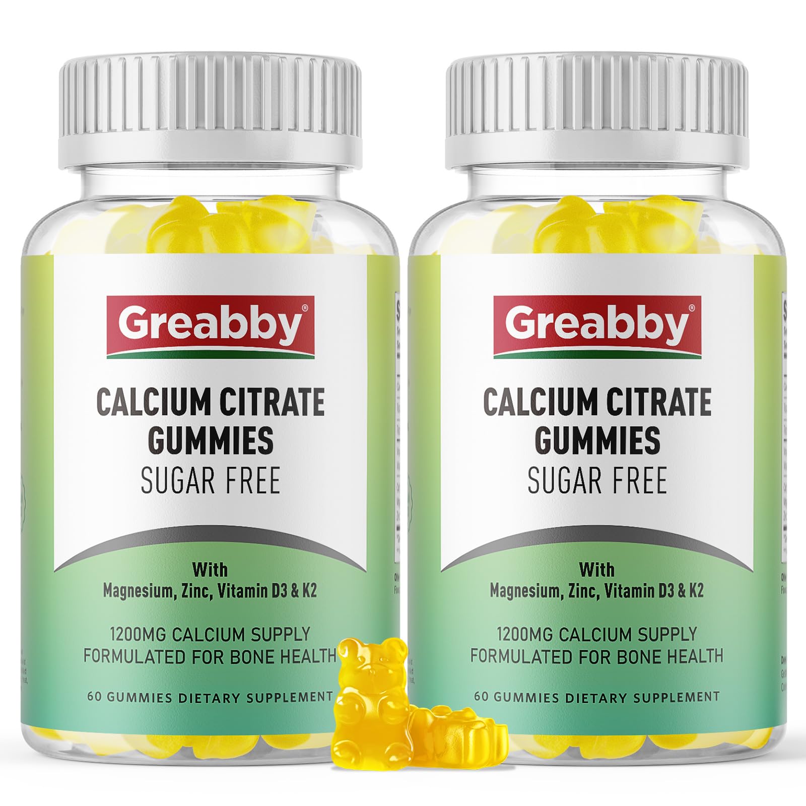 GREABBY Calcium Citrate Gummies 1200mg front view