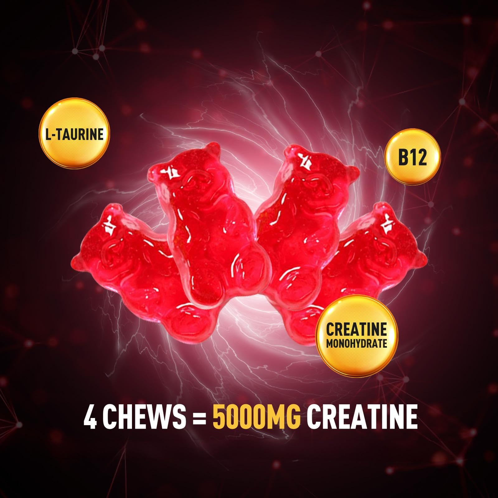 GREABBY Creatine Monohydrate Gummies 5000mg in a bowl