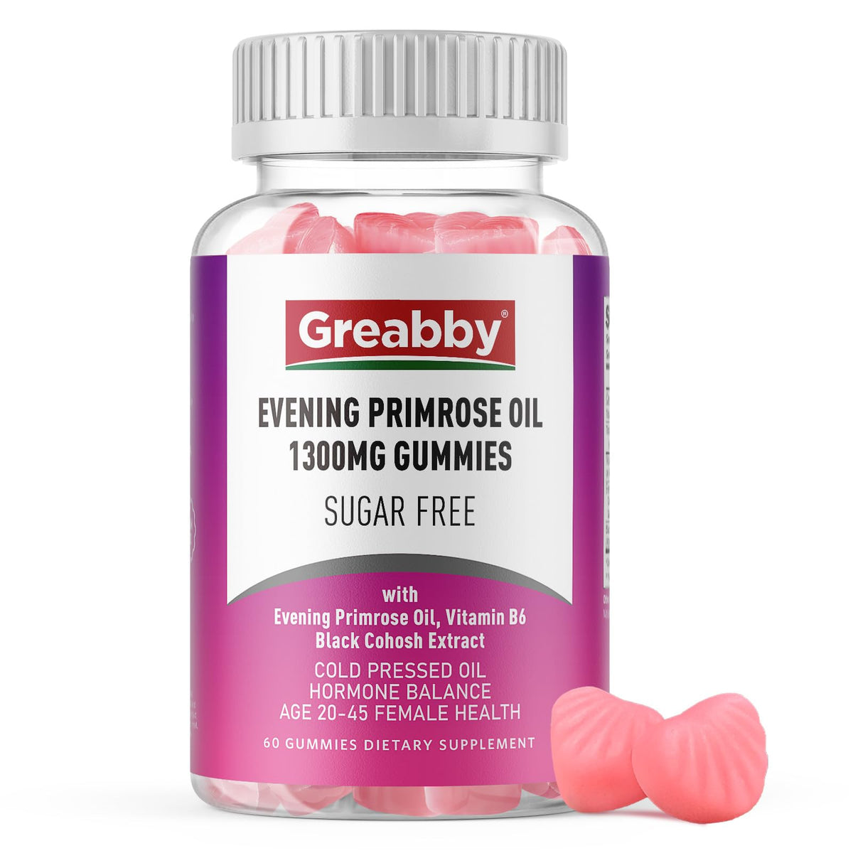 GREABBY Evening Primrose Oil Gummies front view with packaging