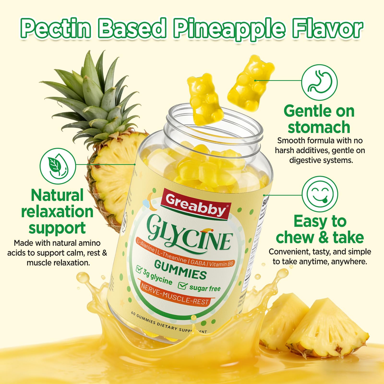 GREABBY Glycine 3g Gummies ingredients list