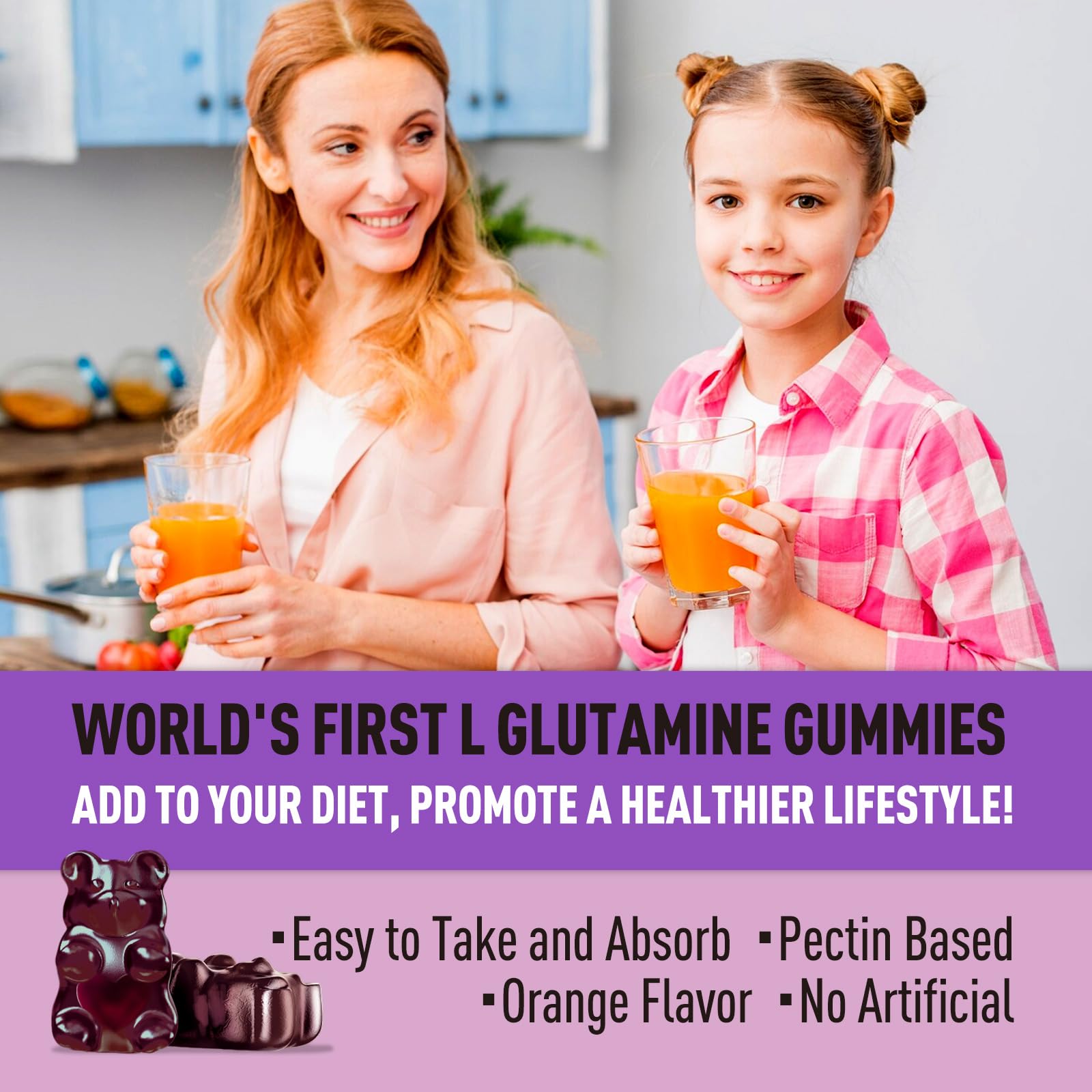 GREABBY L-Glutamine Gummies 1000mg bottle with lid open