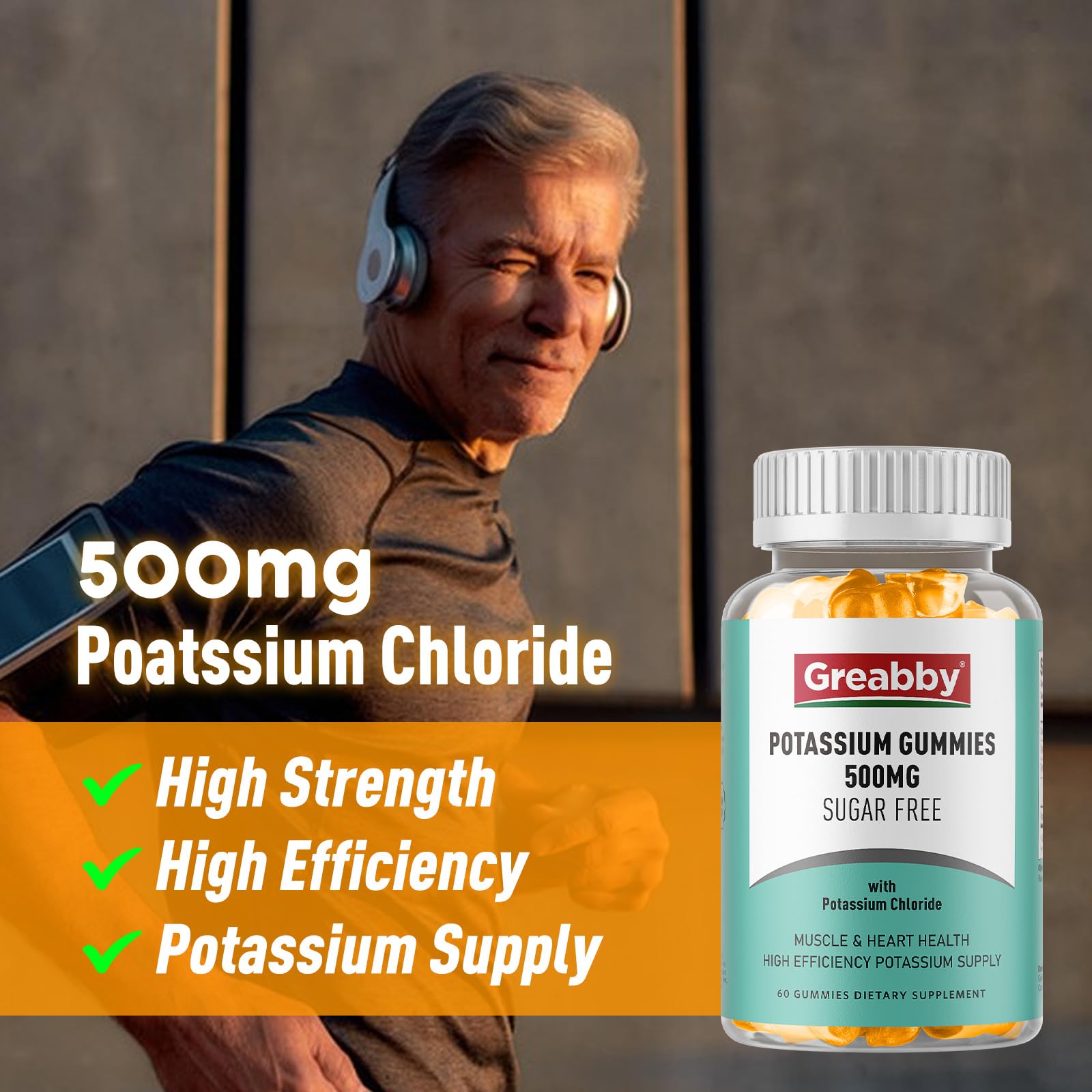 GREABBY Potassium Gummies in a lifestyle setting