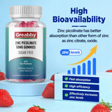 GREABBY Zinc Gummies 50mg Picolinate back view with ingredients